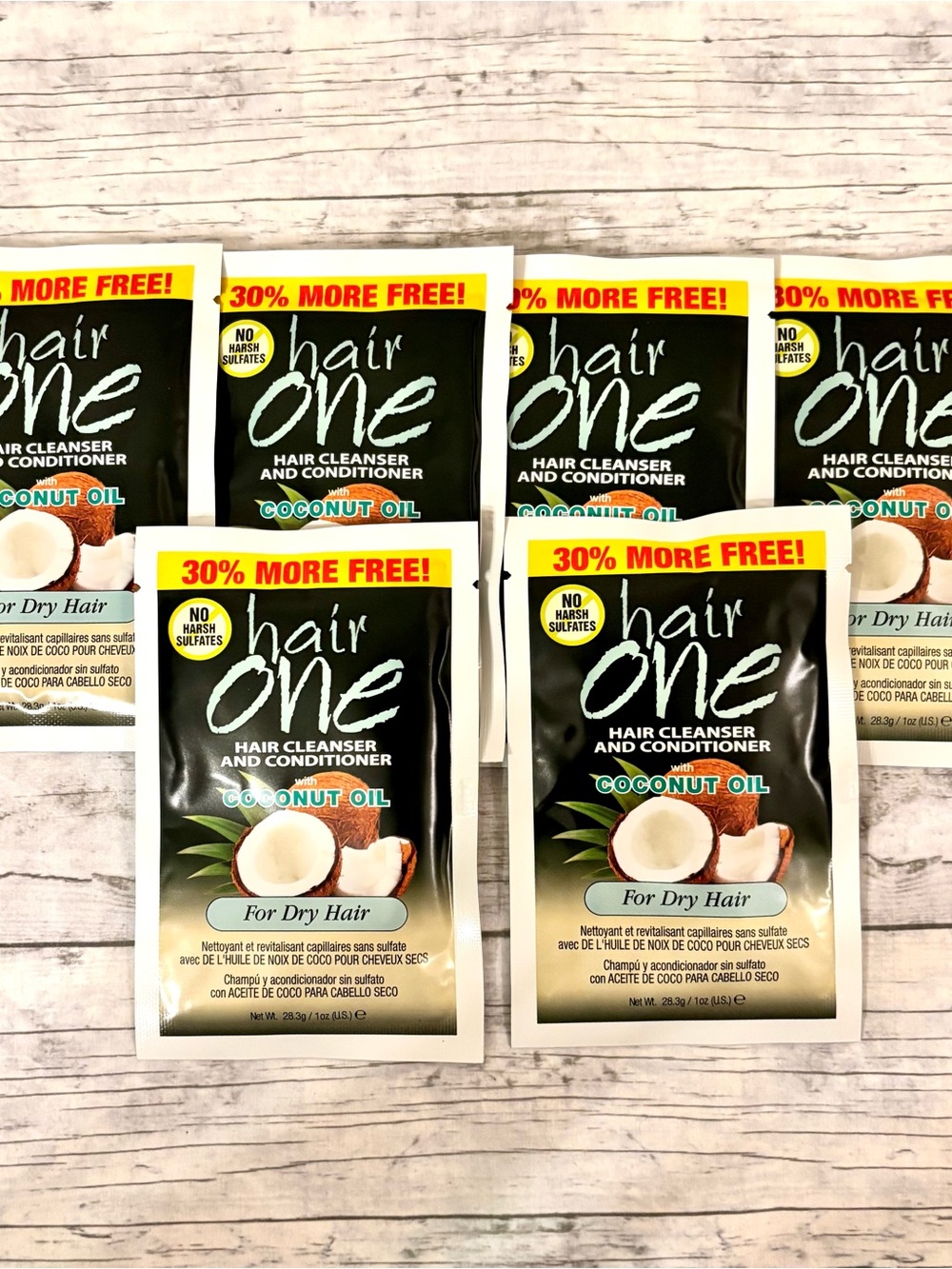 Hair One Hair Cleanser and Conditioner with Coconut Oil - Pack of 6